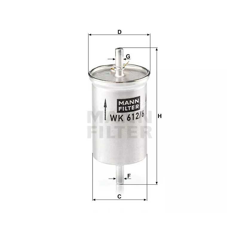WK 612/6 MANN-FILTER KURO FILTRAS MCC SMART 0.8 CDI 99-