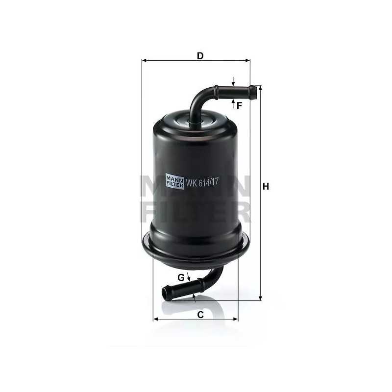 WK 614/17 MANN-FILTER KURO FILTRAS MAZDA 626 2.0 97-