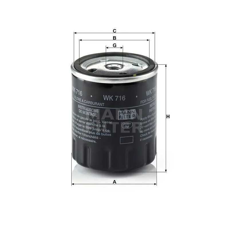 WK 716 MANN-FILTER kuro filtras DB W 123 200D-240D
