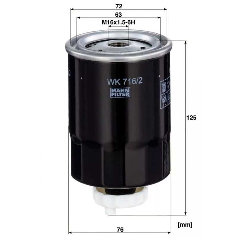 WK 716/2X MANN-FILTER kuro filtras