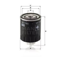 WK 718/2 MANN-FILTER KURO FILTRAS RENAULT VOLVO S40 1.9TD 95-
