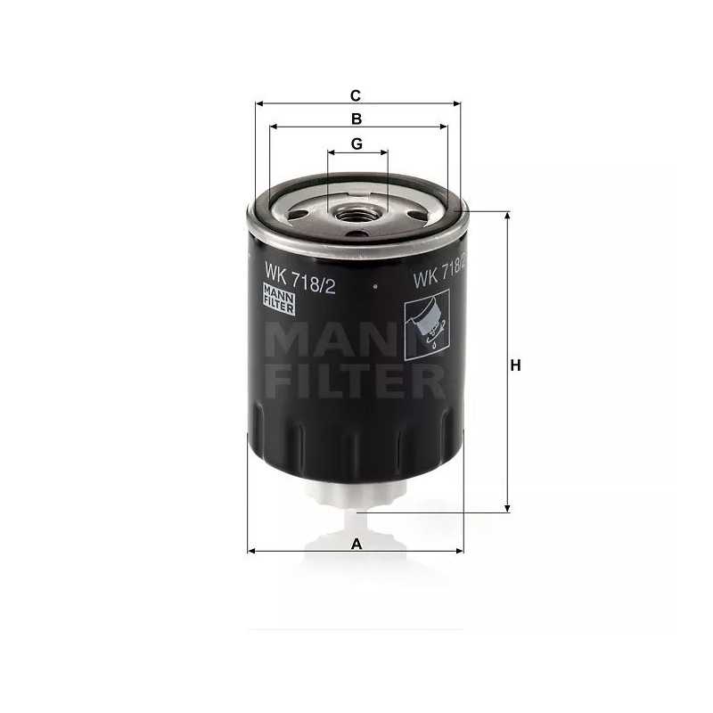 WK 718/2 MANN-FILTER KURO FILTRAS RENAULT VOLVO S40 1.9TD 95-