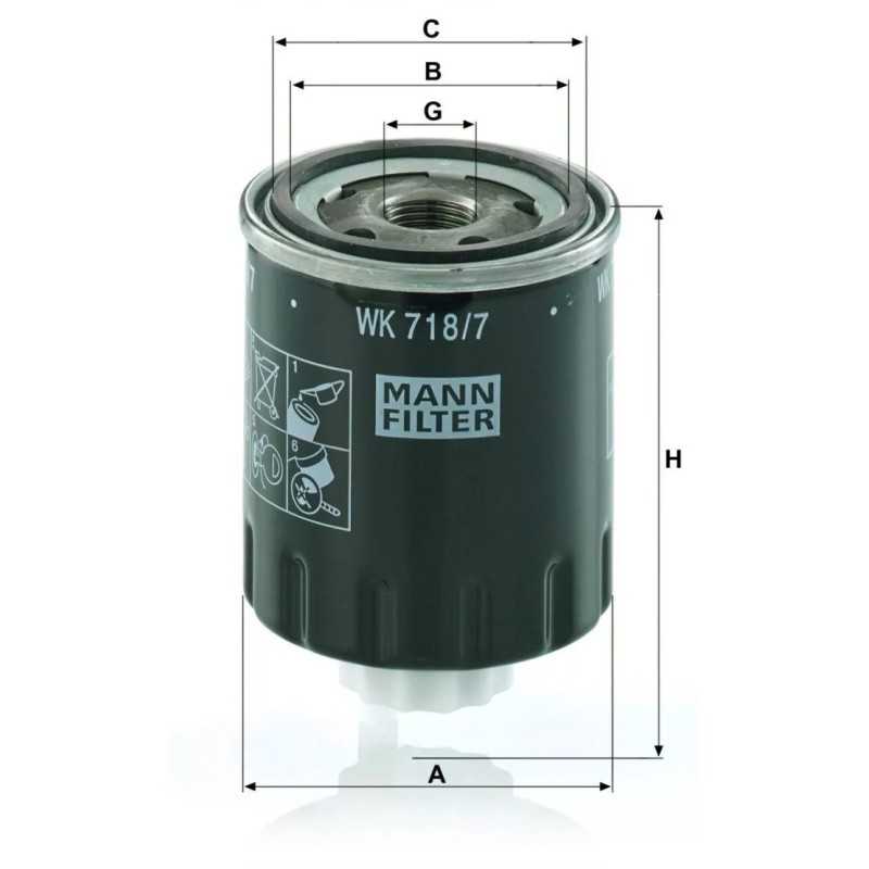 WK 718/7 MANN-FILTER kuro filtras