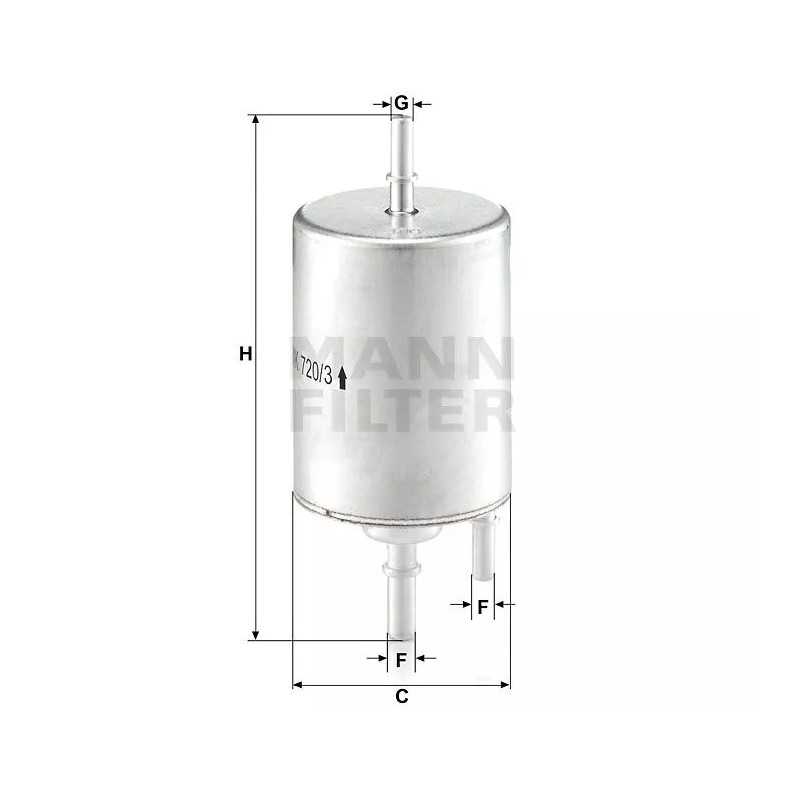 WK 720/3 MANN-FILTER KURO FILTRAS AUDI A4 II 1.8T QUATTRO 6/02-