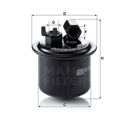 WK 76/2 MANN-FILTER KURO FILTRAS HONDA CIVIC, CRX