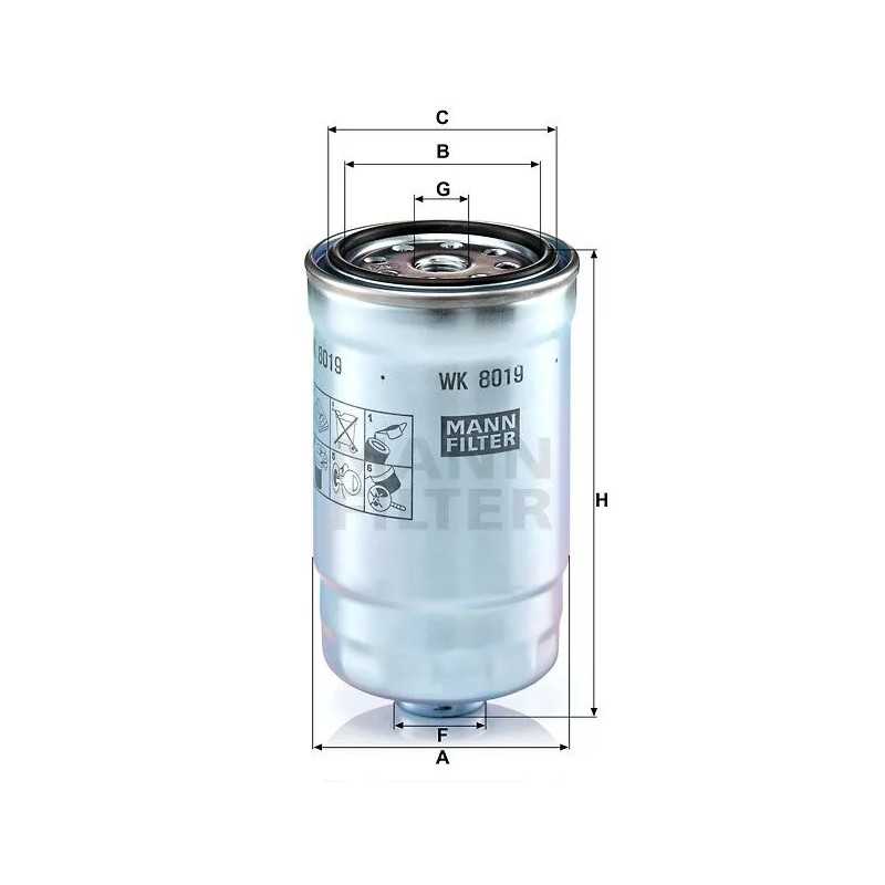 WK 8019 MANN-FILTER kuro filtras