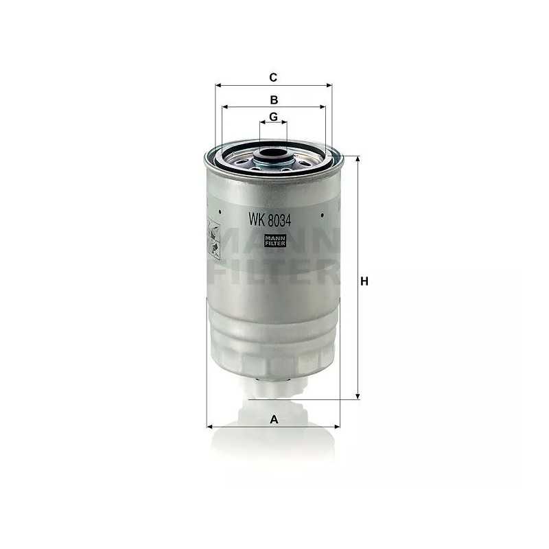 WK 8034 MANN KURO FILTRAS DODGE JEEP