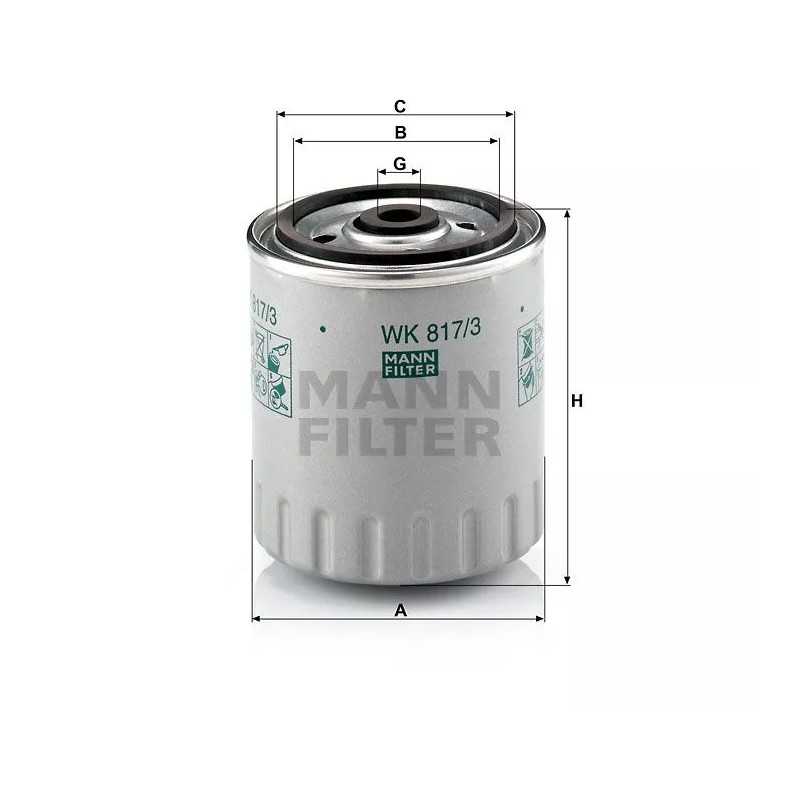 WK 817/3X MANN-FILTER kuro filtras DB W 124, SP RINTER 208D-412