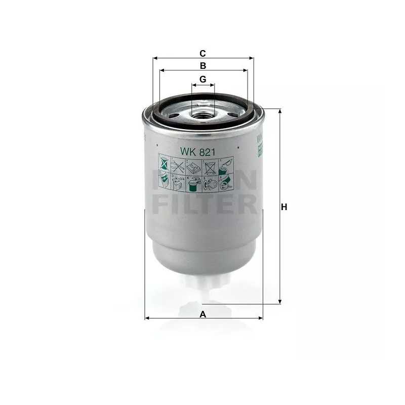 WK 821 MANN-FILTRAS KURO FILTRAS CITROEN SAXO 1.5D 96- PEUGEOT