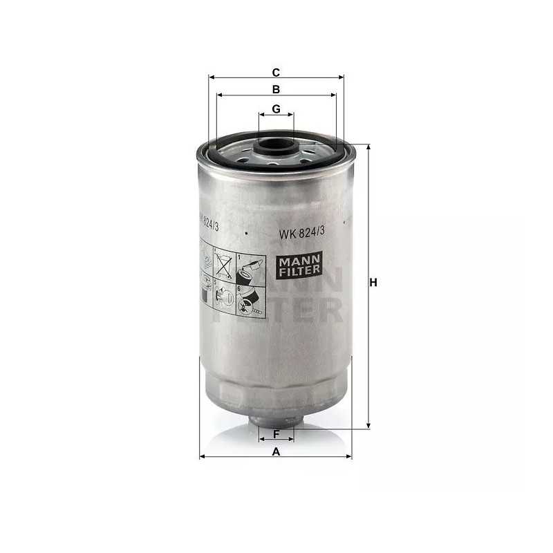 WK 824/3 MANN-FILTER kuro filtras