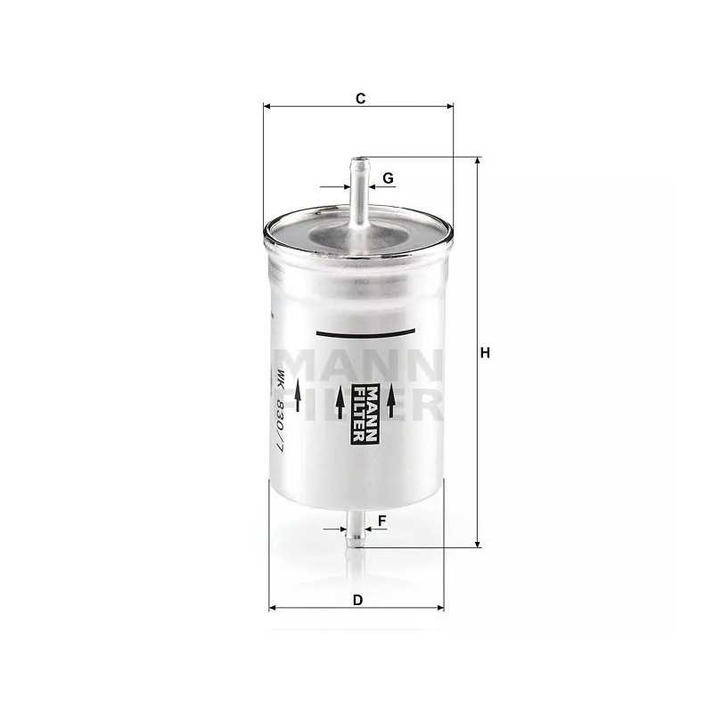 WK 830/7 MANN-FILTER KURO FILTRAS BMW 318-325 PEUGEOT RENAU