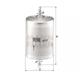 WK 831 MANN-FILTER KURO FILTRAS BMW 318-325 PEUGEOT RENAU