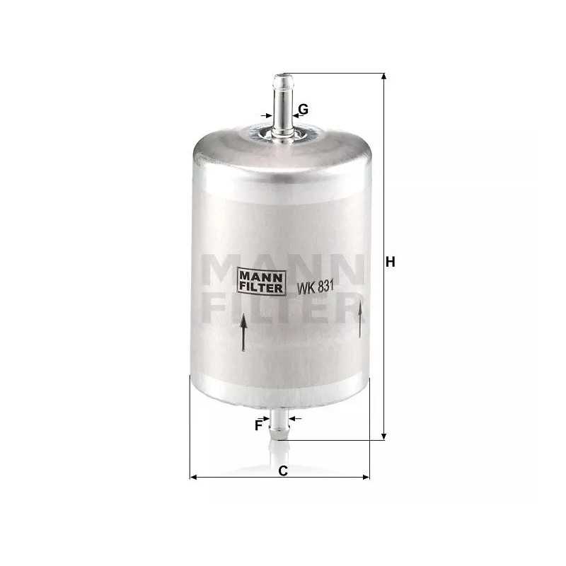 WK 831 MANN-FILTER KURO FILTRAS BMW 318-325 PEUGEOT RENAU