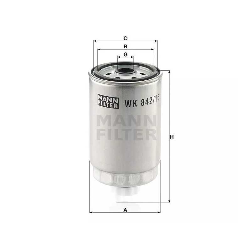WK 842/16 MANN-FILTER kuro filtras