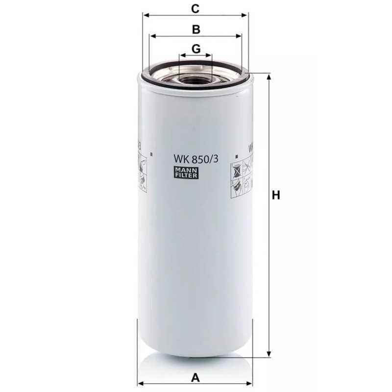 WK 850/3 MANN-FILTER kuro filtras