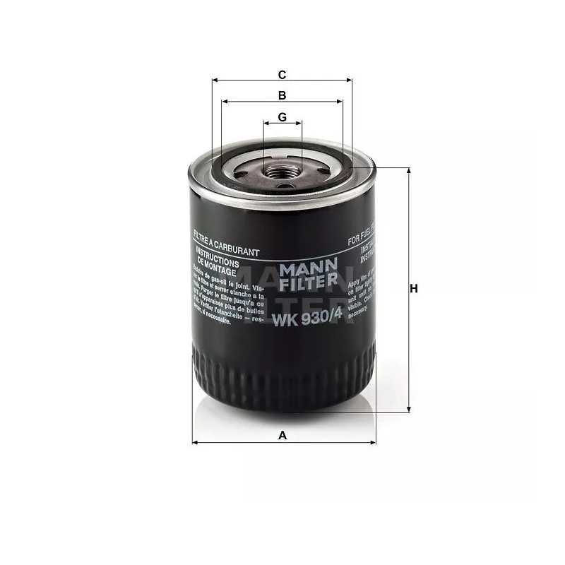WK 930/4 MANN-FILTER KURO FILTRAS IVECO ZETA 79-87