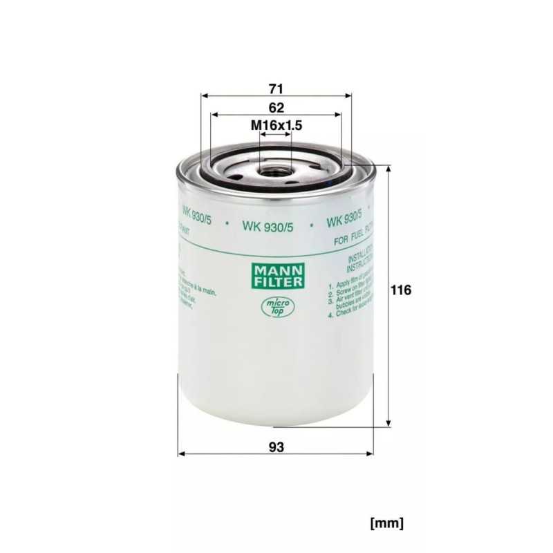 WK 930/5 MANN-FILTER kuro filtras