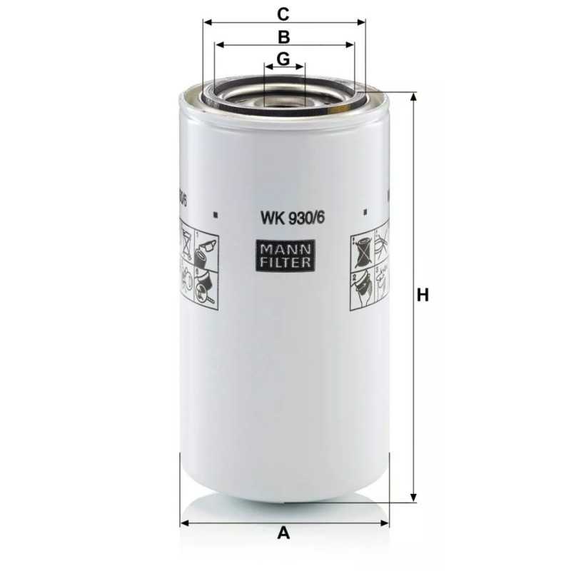 WK 930/6X MANN-FILTER kuro filtras
