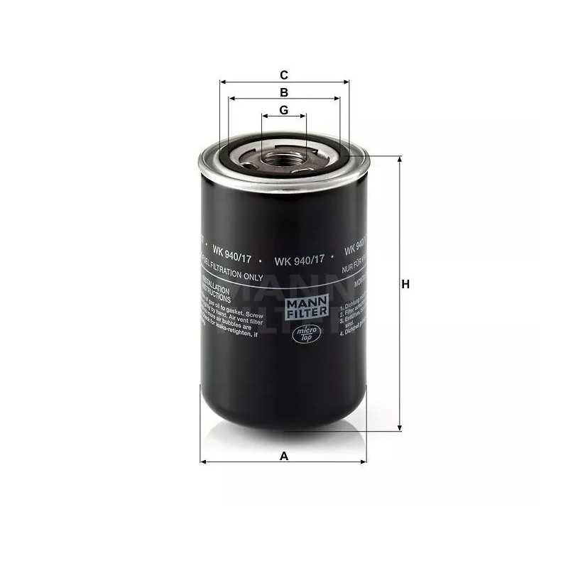 WK 940/17 MANN-FILTER kuro filtras