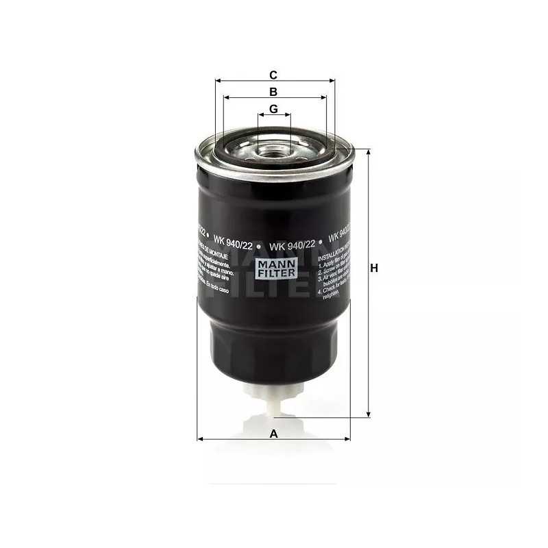 WK 940/22 MANN-FILTER KURO FILTRAS NISSAN ALMERA 2.2DI 01-