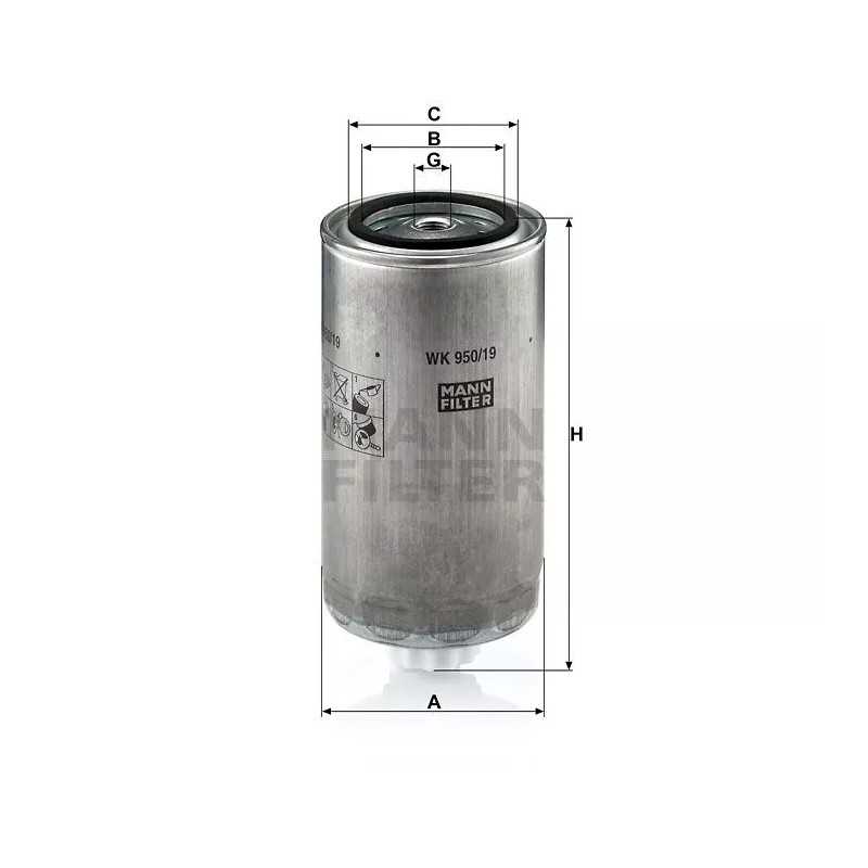 WK 950/19 MANN-FILTER IVECO KURO FILTRAS