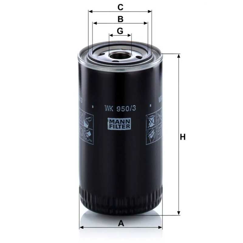 WK 950/3 MANN-FILTER KURO FILTRO DĖŽUTĖ CATERPILLAR INGERSOLL