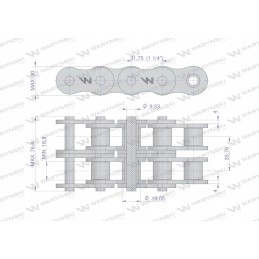 Sustiprinta ritininė grandinė 20a 2 ansi a 100 r2 1