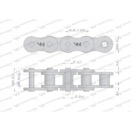 Sustiprinta pramoninė ritininė grandinė 28ah 1 ans