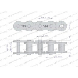 Sustiprinta pramoninė ritininė grandinė 24ah 1 ans