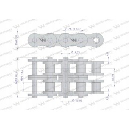 Sustiprinta pramoninė ritininė grandinė 20ah 2 ans