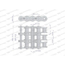 Sustiprinta pramoninė ritininė grandinė 16ah 3 ans