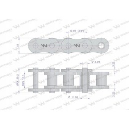 Sustiprinta pramoninė ritininė grandinė 12ah 1 ans