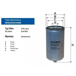 PP 837/2 FILTRON kuro filtras