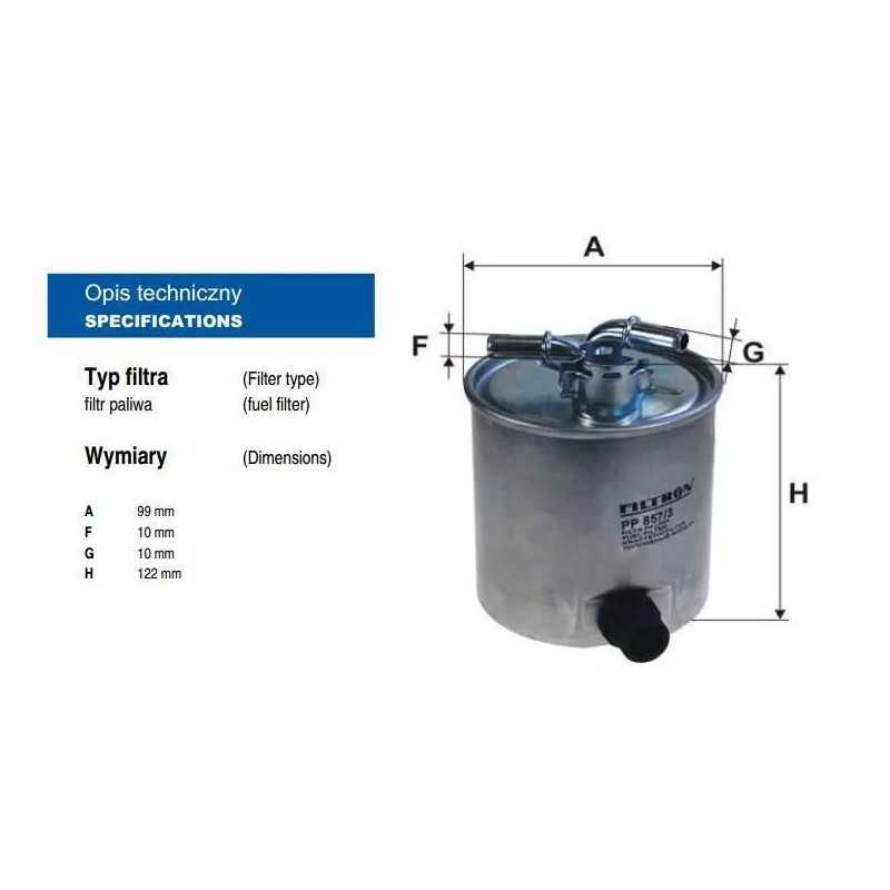 PP 857/3 Filtron kuro filtras