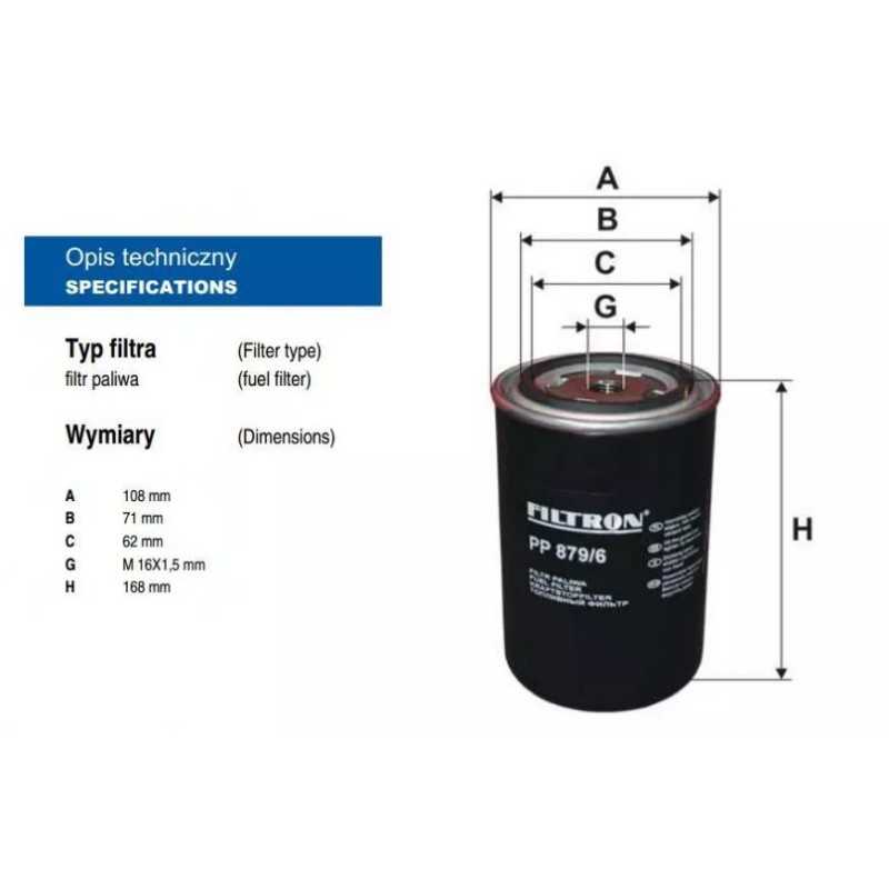 PP 879/6 FILTRON kuro filtras