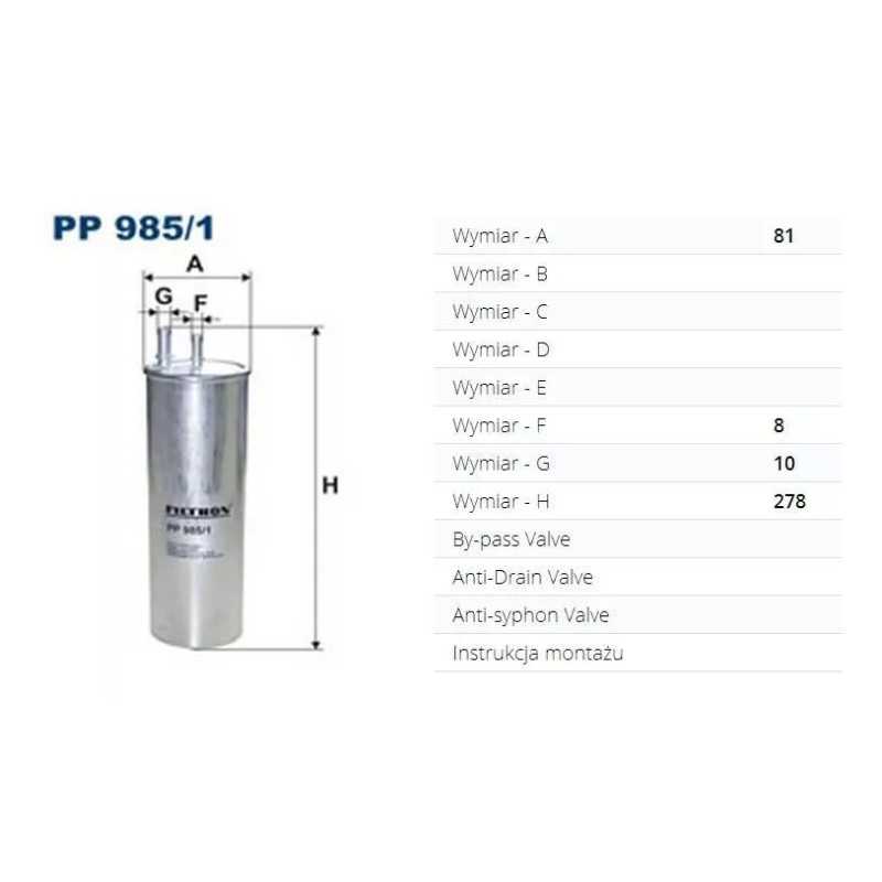 PP 985/1 FILTRON kuro filtras