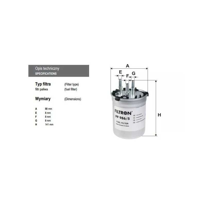 PP986/5 FILTRON kuro filtras