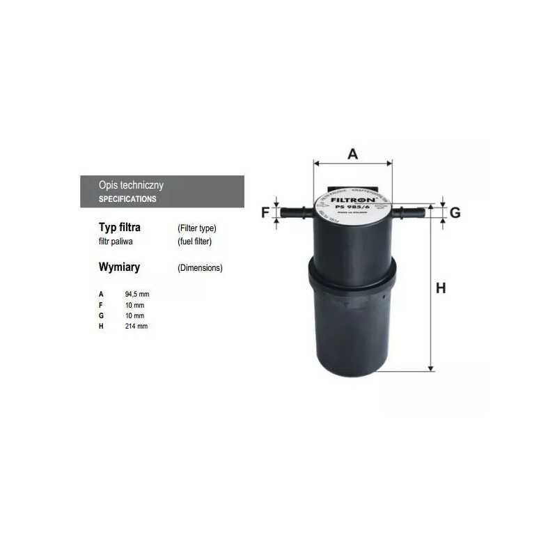 PS985/6 FILTRON kuro filtras