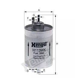 H113WK Hengst kuro filtras