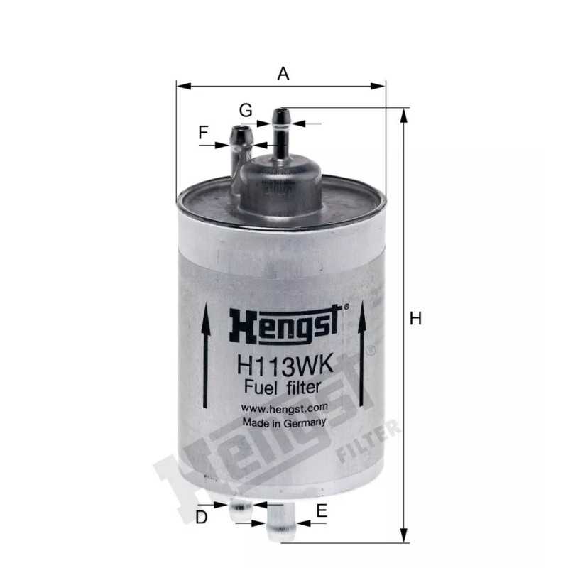 H113WK Hengst kuro filtras