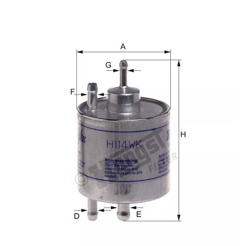 H114WK Hengst kuro filtras