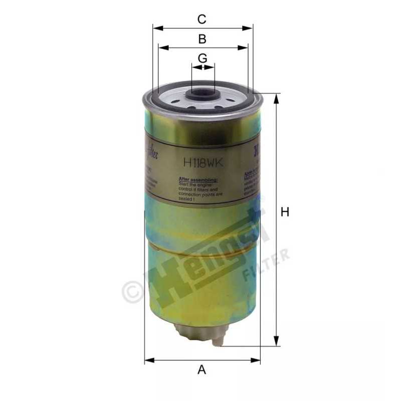 H118WK Hengst kuro filtras