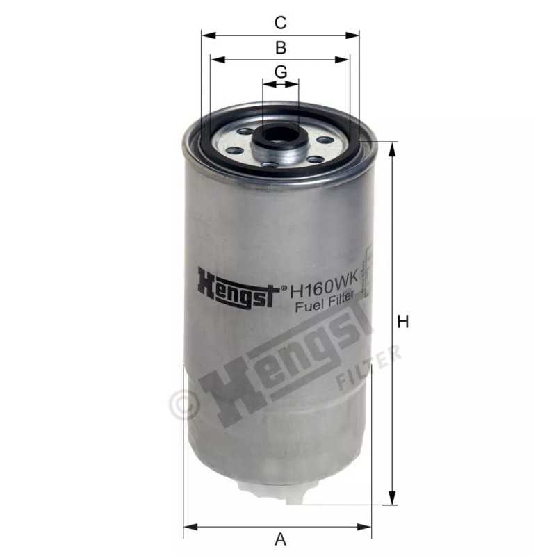 H160WK Hengst kuro filtras