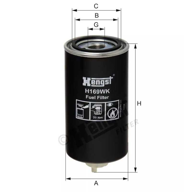 H169WK Hengst kuro filtras