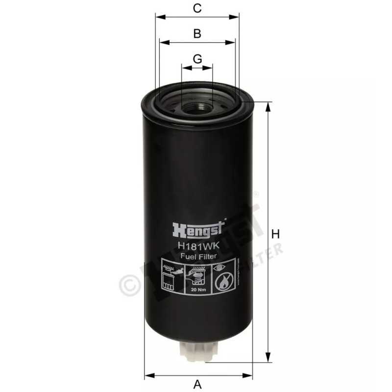 H181WK Hengst kuro filtras