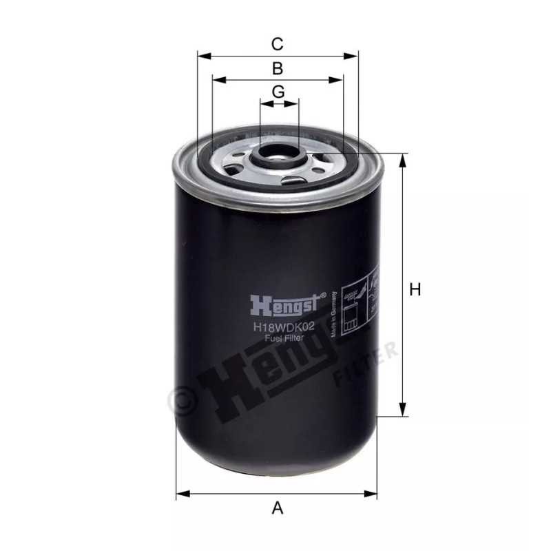 H18WDK02 Hengst kuro filtras