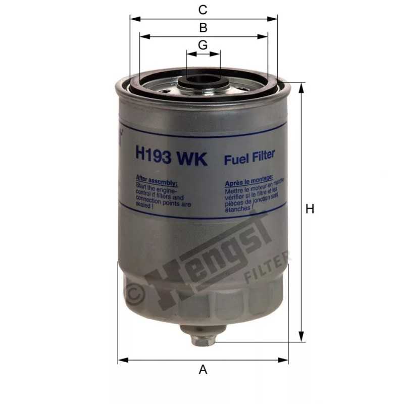 H193WK Hengst kuro filtras