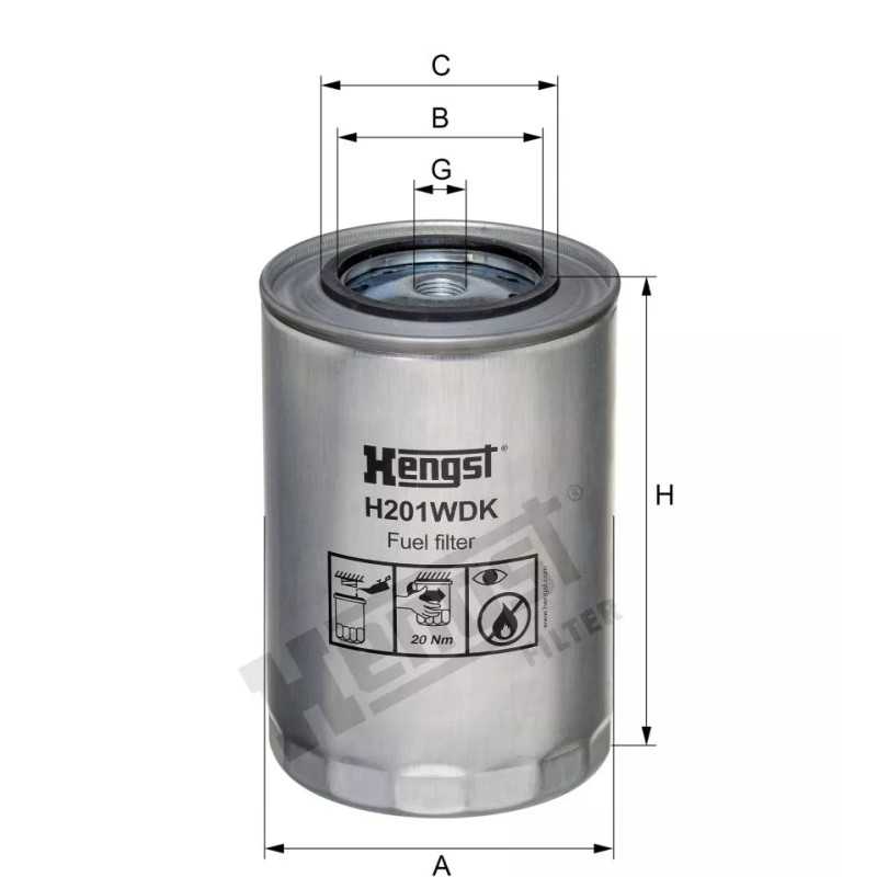 H201WDK Hengst kuro filtras