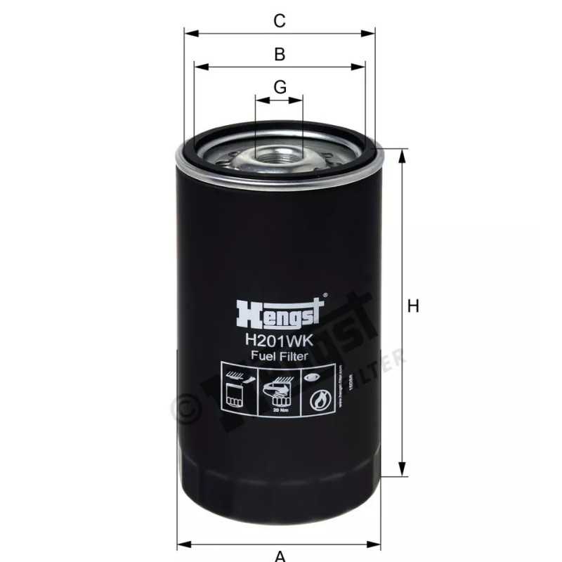 H201WK Hengst kuro filtras