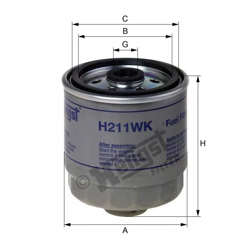 H211WK Hengst kuro filtras